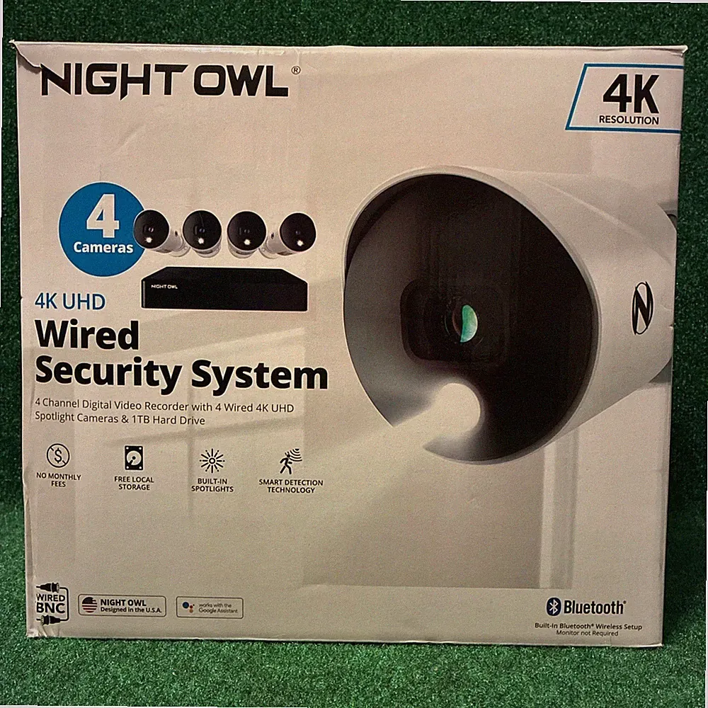 4K Night Owl Surveillance System - 4 Channel, 1TB Hard Drive, Bluetooth, DVR