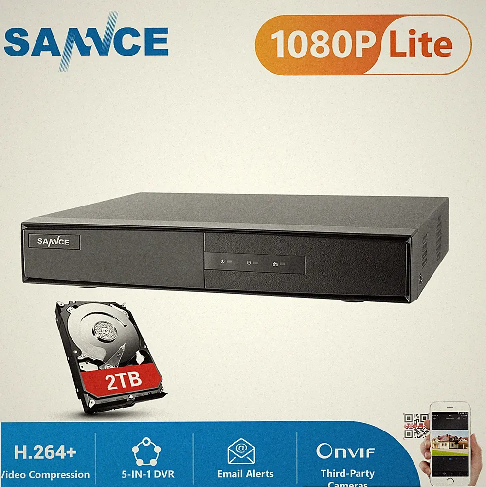 SANNCE 16CH/ 8CH/ 4CH HD 5IN1 1080P DVR Video Recorder for CCTV Camera Kit 0-4TB