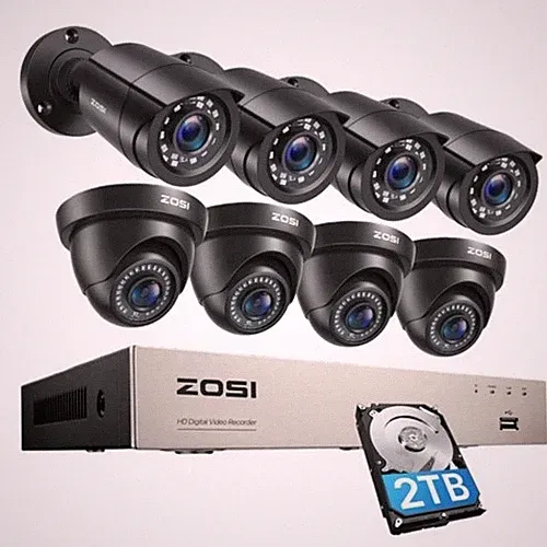 ZOSI 5mp Lite 8CH DVR 1080p AI Security Camera System Outdoor H.265+ CCTV Kit